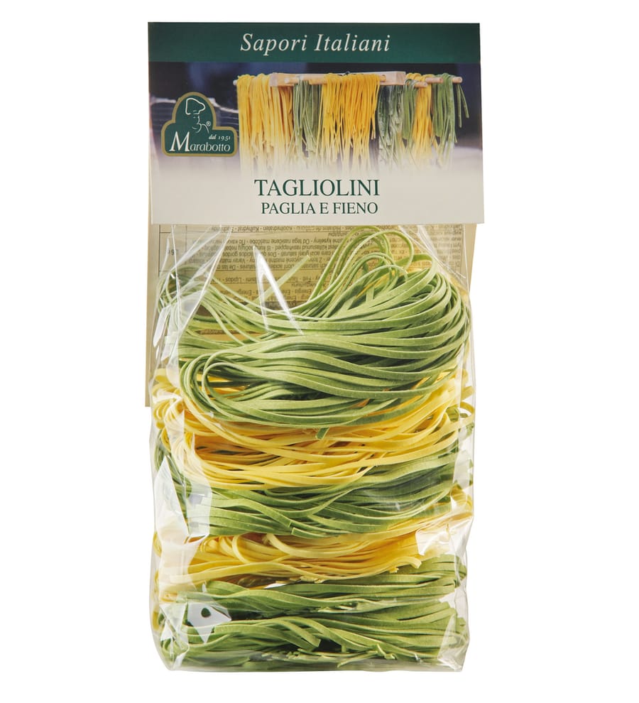 pasta all uovo tagliolini paglia e fieno sapori italiani marabotto