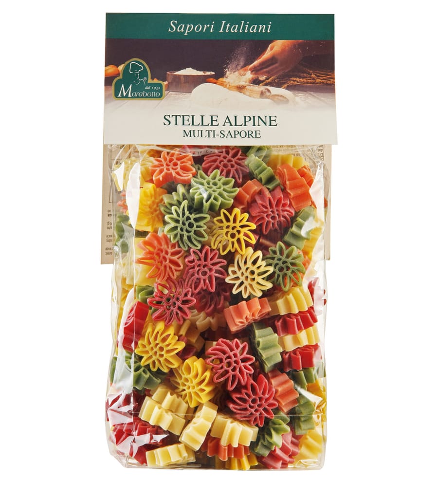 pasta colorata stelle alpine multi sapore sapori italiani marabotto